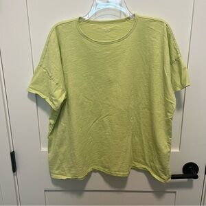 Eileen Fisher Medium Organic Cotton Slub Crew Neck Tee Boxy Fit Short Sleeve